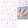 F968 floral nail art stickers featuring colorful daisies and spring tulip patterns - F968 (Fresh Colorful Small Flowers)