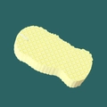 Light yellow 3D exfoliating bath sponge with fish scale texture and hanging rope - Yellow