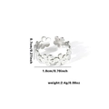 Silver daisy open ring in titanium steel with matte finish and adjustable sizing - Tyr0385 / Adjustable Open