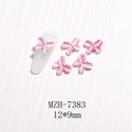 3D-Schmetterling-Nagelanhänger in Rosa mit Katzenaugen-Effekt, 12x9mm für DIY-Nagelkunst - Silberrand Rosa Katzenauge Schmetterling (MZH-7383)