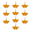 10pcs alloy ginkgo leaf pendants with orange enamel finish for DIY jewelry making - Ginkgo Leaf (6#) / Pack of 10 (10Pcs/Pack)