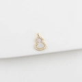18k gold-plated gourd pendant with white zircon and mother of pearl inlay - Zircon Gourd 10*15mm