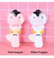 Mini ventilatore manuale a pinguino rosa e bianco per raffreddamento estivo bambini - Pinguino Rosa