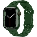 Correa de silicona calada ojo de gato para Apple Watch en color verde bosque - Verde Trébol