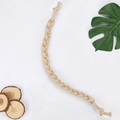 Beige hand-woven cotton hemp dog rope toy with knots on a clean natural background - Knotted Border Rope 120g 70cm