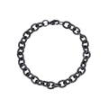 Poliertes schwarzes Titanstahl O-Gliederarmband mit sicherem Federverschluss-Verschluss - Schwarz