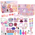 Christmas 24-day countdown advent calendar box with kids jewelry and makeup toys - Makeup Set 1 (38pcs) 492g