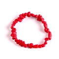 Colorful handmade natural stone bracelet featuring irregular red crystal chips - Red Synthetic Turquoise