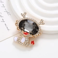 Detail shot of golden dragon charm with large grey oval crystal and sparkling rhinestones - Gold Base Grey (D2254)