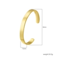 Bracciale rigido aperto a C in acciaio inossidabile dorato lucido da uomo design minimal - Oro Liscio (MS-823)