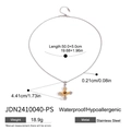 Collier croix en acier inoxydable bicolore avec gemme brune, étanche et hypoallergénique - Croix Bicolore (JDN2410040-PS)
