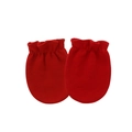 Par de manoplas rojas de algodón para recién nacido con puños elásticos volantes - Talla única / Rojo