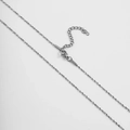 Polished silver stainless steel twist chain necklace with adjustable lobster clasp - 1.2mm Gypsophila Chain / 40+5CM Extension Chain / Steel