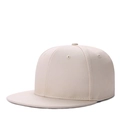 Flat brim hip-hop baseball cap in beige cotton twill with six-panel construction - M (56-58cm) / Khaki