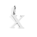 Silver letter X pendant charm with polished finish and bail for personalized jewelry - Letter X (Steel Color)