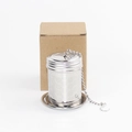 304 stainless steel tea infuser with chain hook and tray in brown kraft paper box - Medium Crimped Honeycomb Style + Base