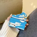 Blue and white sneaker style silicone case for AirPods Pro 2 with Jumpman logo - Blue Shoebox + Carabiner / AirPods 1/2 Gen