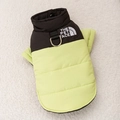 Padded dog vest in black and neon green with metal D-ring and embroidered logo - Thick Simple Green Two-foot / XS (Recommended weight 0.5-1.5kg)