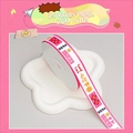 2cm white cartoon ribbon with good luck wishes and smile icons for gift wrapping - Orange Success-Pink (4120)