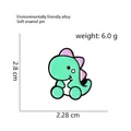 Cute cartoon mint green dinosaur enamel brooch pin made of eco-friendly alloy - Mint Green Little Dinosaur