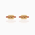 Exquisite 18K gold-plated hot dog earrings with colorful zircon settings for women - Hot Dog Design-Gold