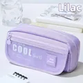 Large capacity minimalist lilac purple pencil case for students 210x100x80mm - Lilac Purple