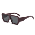 Fashionable square burgundy oversized sunglasses with dark lenses for women - C7 Dark Red Frame Black Gray Lens