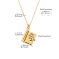 Collana a libro in acciaio inossidabile placcato oro 18k con My Brave Boy - Stile Nipote Oro (RP022)