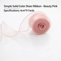 Pink fishtail organza ribbon for floral gift wrapping, size 4cm by 9 yards long - 4cm*9 Yards (Core Not Included) / Beauty Pink
