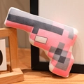 Pink pixel art style plush toy gun with soft fabric for retro gaming lovers - Pink Handgun Style