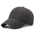 Cappellino da baseball grigio traspirante ad asciugatura rapida con lati perforati per esterni - Regolabile / Grigio scuro