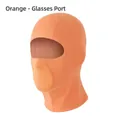 Orange ice silk cycling balaclava with breathable mesh and glasses slot for sun protection - 2025 Model with Glasses Hole / Orange