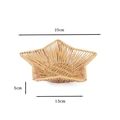 Star-shaped woven snack basket in light brown, size 25x5x13cm for table storage - Star Shaped Yellow Small