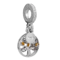 Silver and gold tree of life charm bead with sparkling zircons for DIY jewelry - Gold Silver Two Tone Tree Of Life (002)