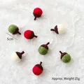 Christmas wool felt acorn garland decor in red, green and white colors for holiday - Large Acorn String
