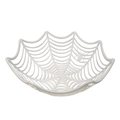 White spider web shaped candy bowl made of plastic for Halloween party decoration - Plain Style / White