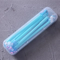 Blue cartoon pens set with dinosaur and unicorn toppers in transparent plastic case - Blue Series (Stationery Box) / 6Pcs/Set
