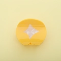 Elegant yellow acetate shark clip with pearlescent diamond pattern for festive hair styling - 6*5.5cm / Gold Coin
