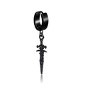 Fashionable black sword drop earring for men and women in vintage punk style jewelry - Sword / Earring (Pierced) / Black