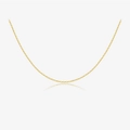 Minimalist S925 sterling silver chain necklace in gold finish with mirror reflection - 18K Gold-287 (Gold Thin Chain)
