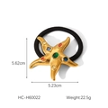 Coletero de estrella de mar dorada con cristales de colores, tamaño 5,6 cm - Estilo de Estrella de Mar Dorada con Gemas de Colores (HC-H60022)