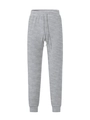 Light gray men's waffle knit jogger pants with elastic drawstring waist and cuffed ankles - S / Marl Grey