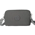 Borsa a tracolla per cellulare in nylon grigio impermeabile con cinghia regolabile - Grigio