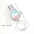 Portachiavi tagliaunghie argento con motivo Happy Camper, lunghezza 8,8 cm e peso 35 g - Stile 5-Campeggiatore Felice