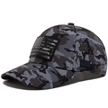 Tactical camouflage American flag baseball cap with mesh breathable laser-cut holes - Adjustable / Gray Camouflage