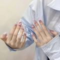Pink gradient long pointed press-on nails with 3D butterfly and rhinestone accents - Extra Small (XS) / Pink 3D Butterfly Long Almond Style