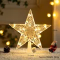 Detail of 22cm lighted Christmas tree topper star with warm LED and scroll pattern - 22cm Patterned Five-pointed Star Warm Light