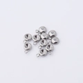 Detail of silver stainless steel round hollow pendant charms for birthstone settings - Steel Color Single Loop