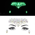 Luminous holographic face jewels for music festivals, glowing green adhesive face gems - YG-019