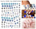 Detail view of Evil Eye nail stickers with dreamcatcher and feather designs on nails - WG888